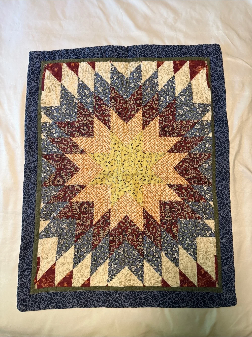 Country Living Set of 2 Quilted Patchwork Star Wall Hangings 24x30